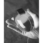 Ova | Crystal Glass Table Lamp, Oval Stone LED Accent Lamp, Sunset Projection Light for Bedroom