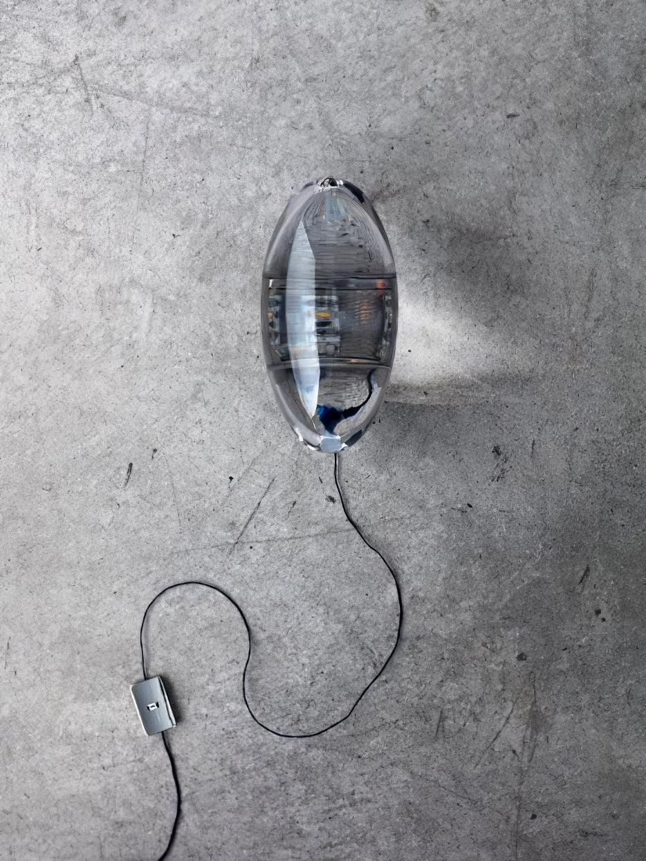 Ova | Crystal Glass Table Lamp, Oval Stone LED Accent Lamp, Sunset Projection Light for Bedroom