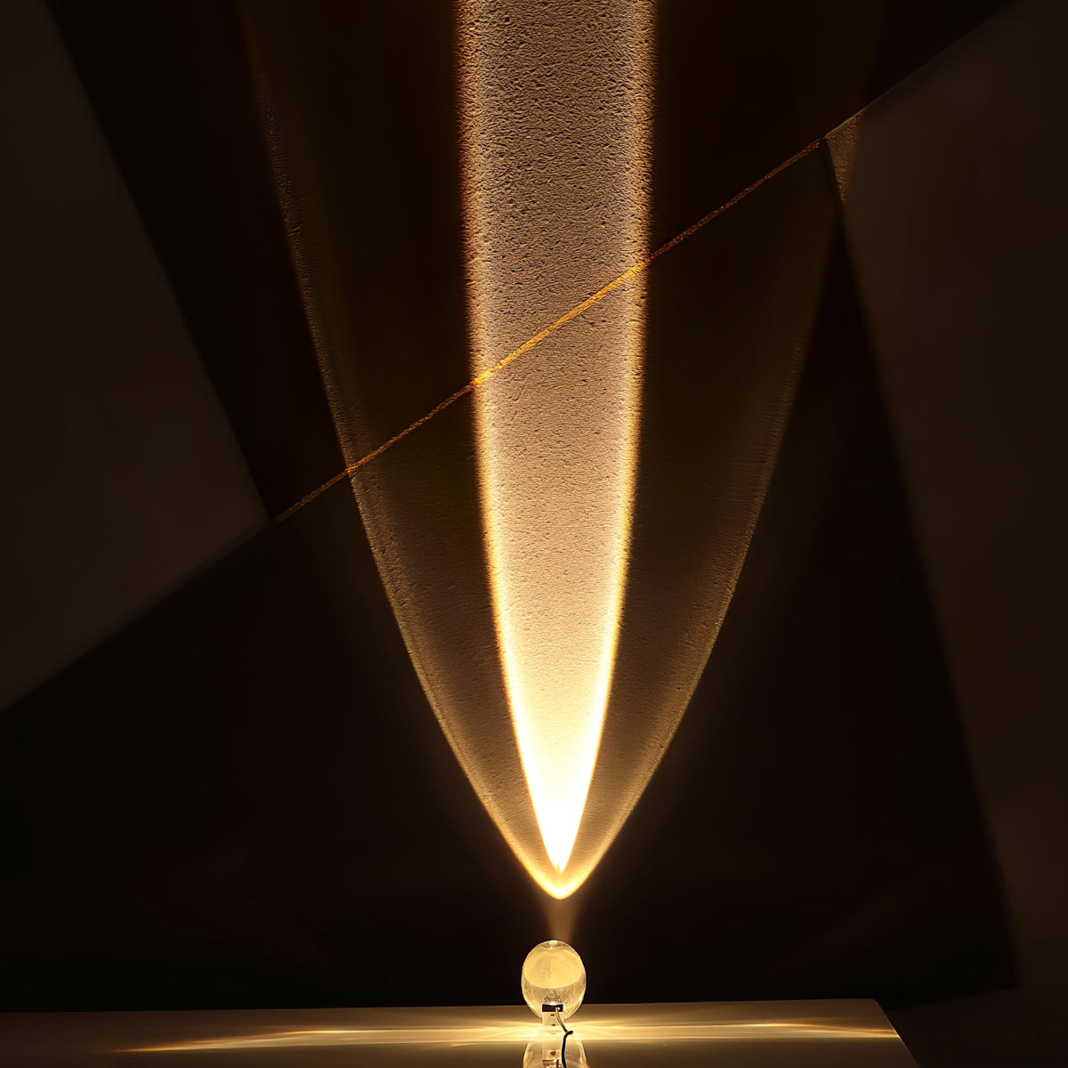 Ova | Crystal Glass Table Lamp, Oval Stone LED Accent Lamp, Sunset Projection Light for Bedroom