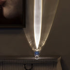 Ova | Crystal Glass Table Lamp, Oval Stone LED Accent Lamp, Sunset Projection Light for Bedroom