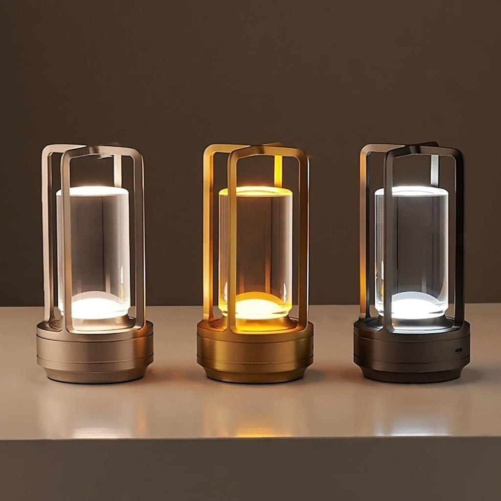 Glint | Mini Cordless LED Table Lamp, Portable Lantern Lamp in Gold, Black or Silver