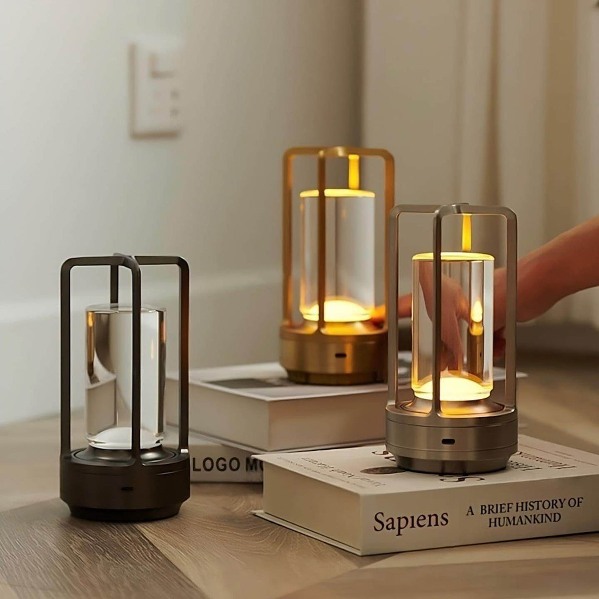 Glint | Mini Cordless LED Table Lamp, Portable Lantern Lamp in Gold, Black or Silver