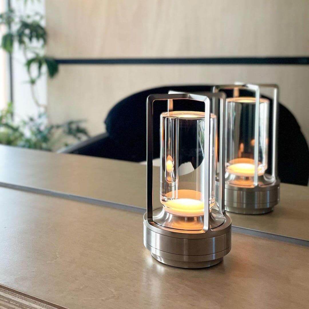 Glint | Mini Cordless LED Table Lamp, Portable Lantern Lamp in Gold, Black or Silver