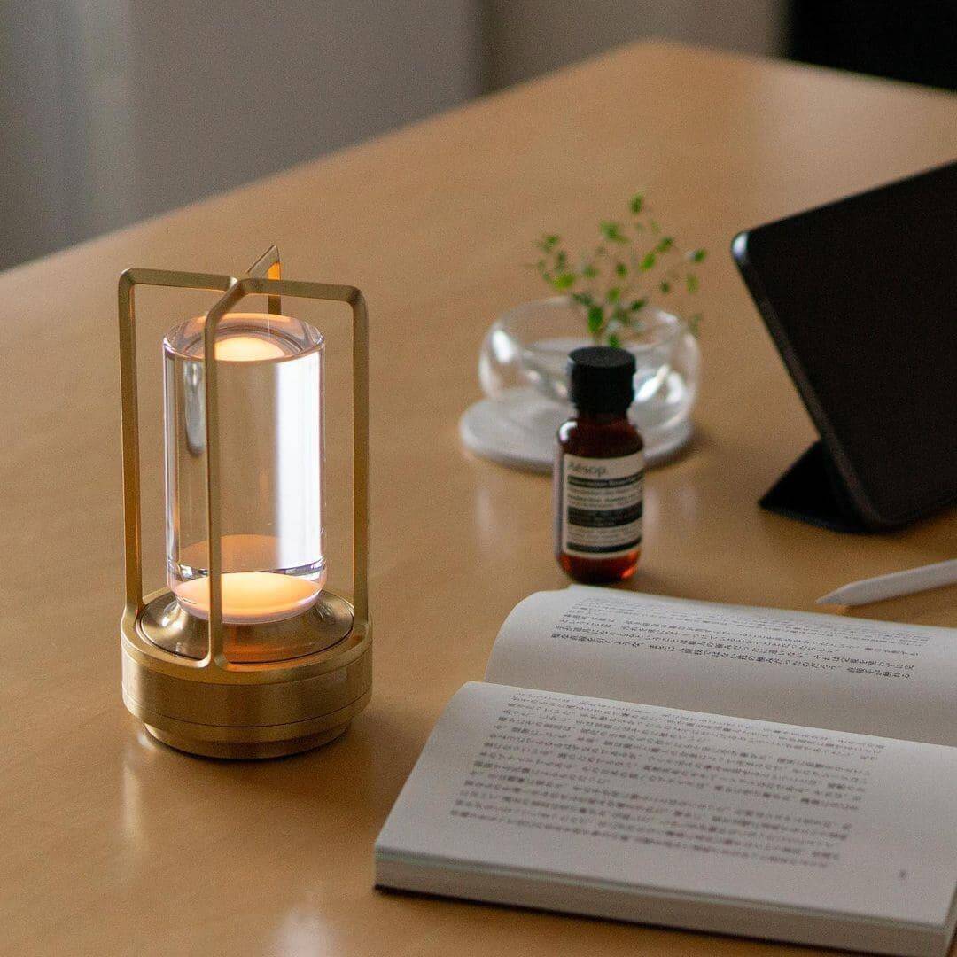 Glint | Mini Cordless LED Table Lamp, Portable Lantern Lamp in Gold, Black or Silver