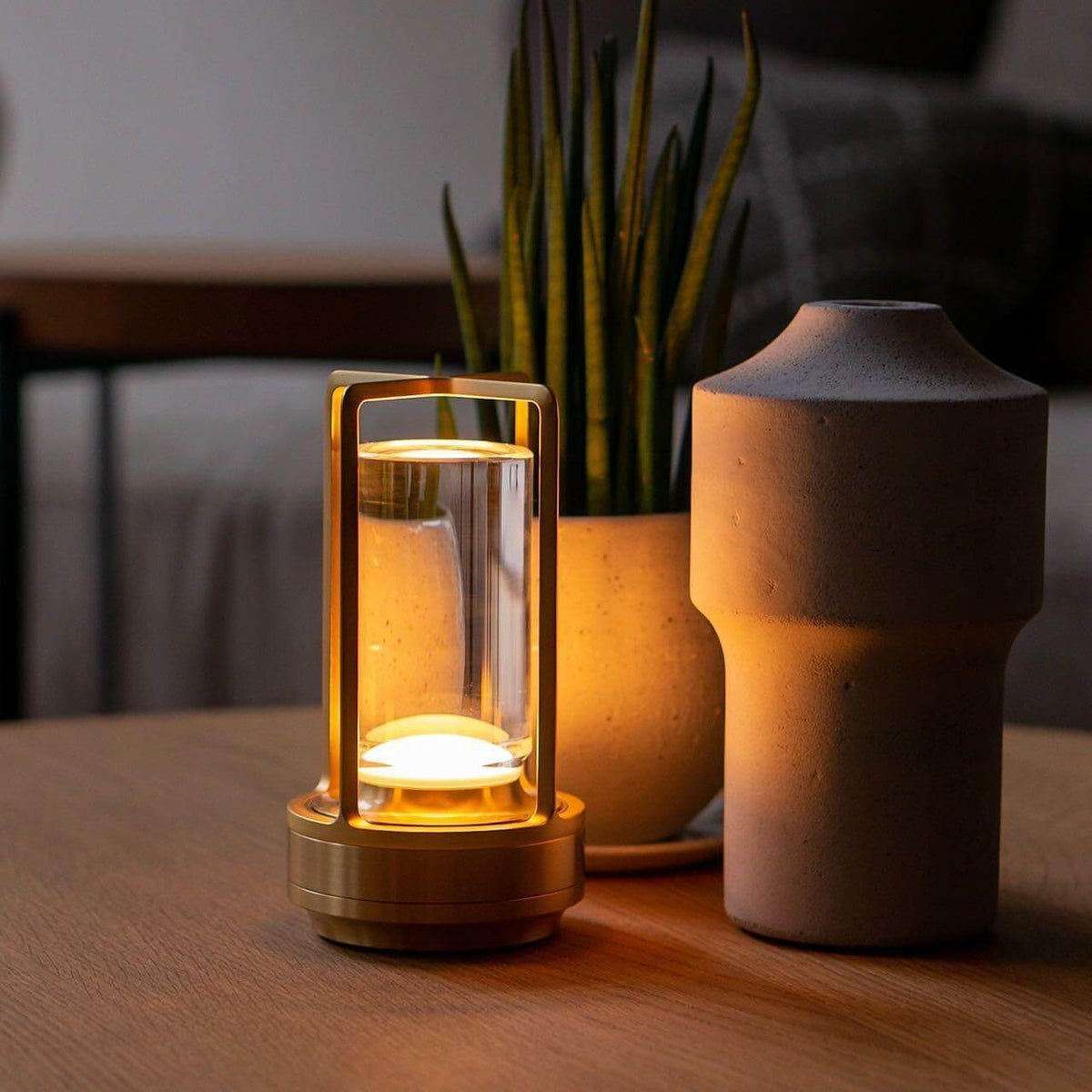 Glint | Mini Cordless LED Table Lamp, Portable Lantern Lamp in Gold, Black or Silver