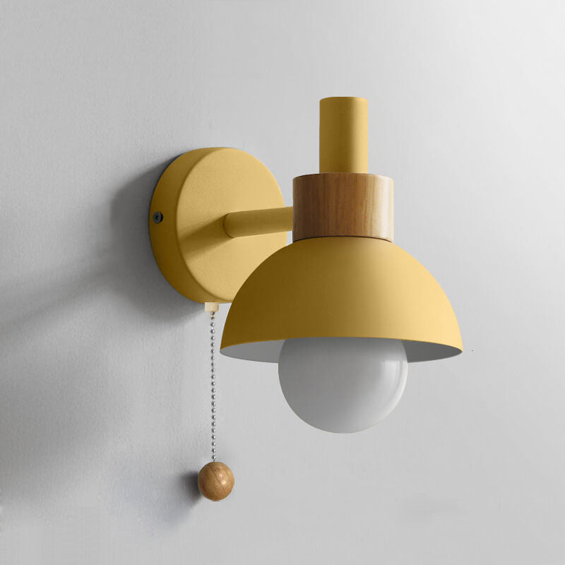 Macaron | Glass Globe Wall Sconce, Colorful Modern Wall Lamp, Nordic Bedside and Hallway Wall Light