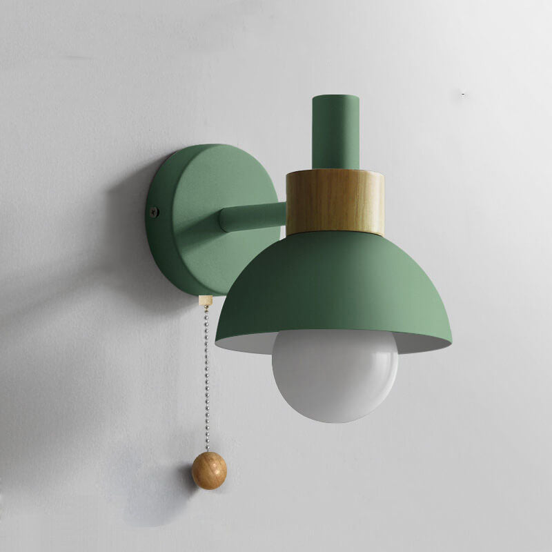 Macaron | Glass Globe Wall Sconce, Colorful Modern Wall Lamp, Nordic Bedside and Hallway Wall Light