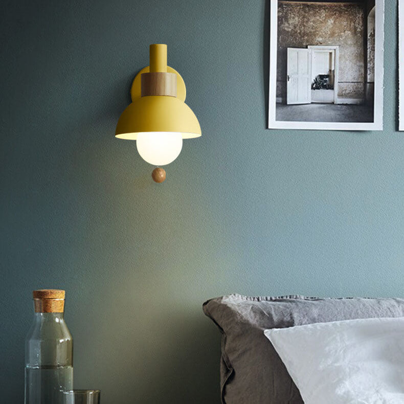Macaron | Glass Globe Wall Sconce, Colorful Modern Wall Lamp, Nordic Bedside and Hallway Wall Light