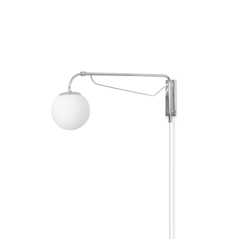 Bellman | Plug In Wall Sconce, Swing Arm Wall Lamp, Adjustable Globe Reading Light