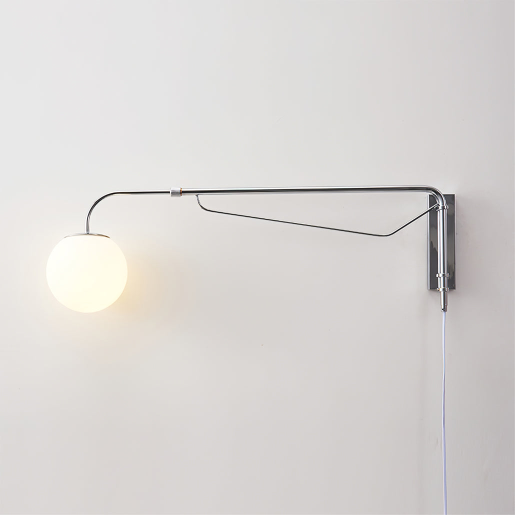 Bellman | Plug In Wall Sconce, Swing Arm Wall Lamp, Adjustable Globe Reading Light