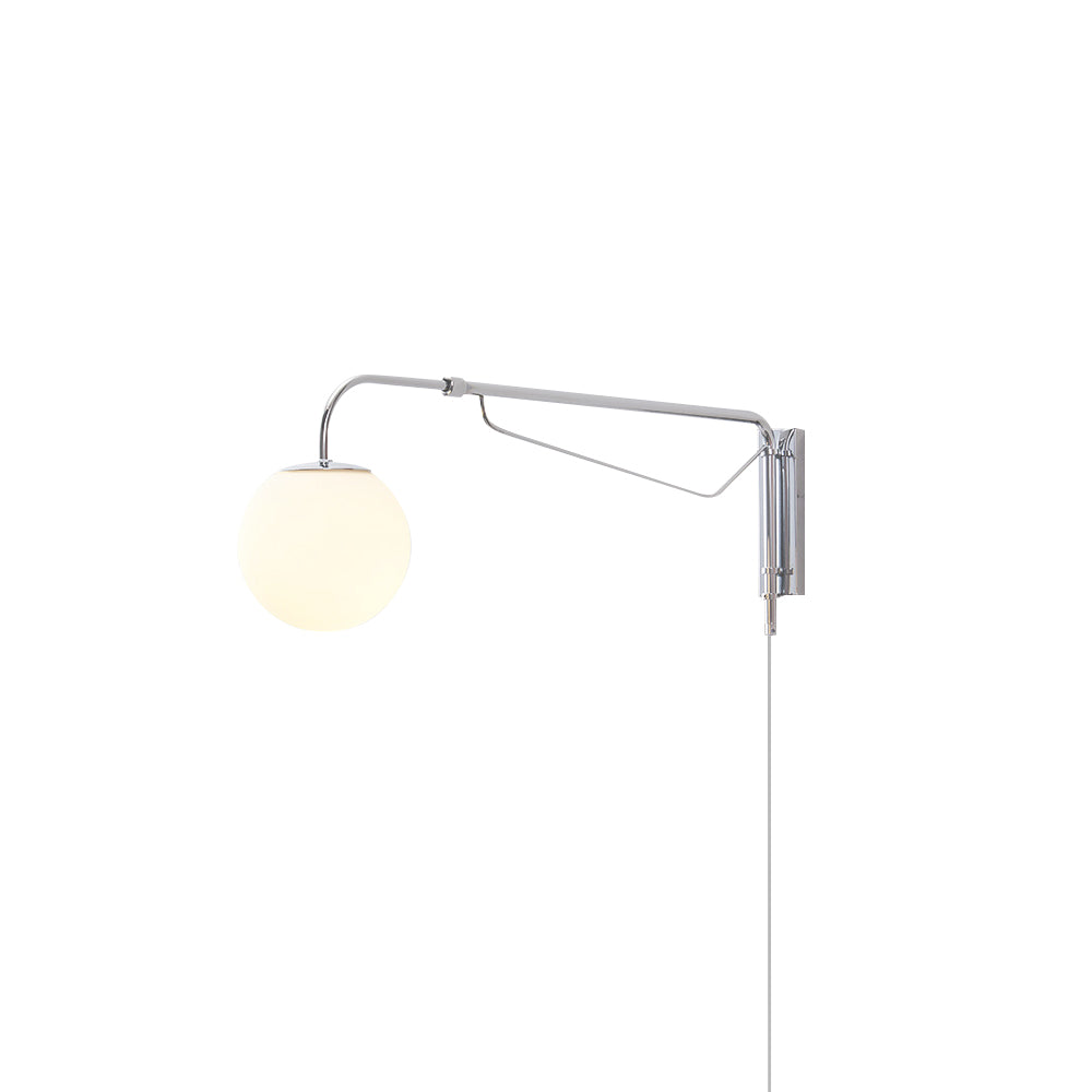 Bellman | Plug In Wall Sconce, Swing Arm Wall Lamp, Adjustable Globe Reading Light