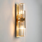 Bepuzz | Crystal Wall Sconce, Art Deco Brass Wall Light, Bathroom Vanity and Hallway Wall Lamp