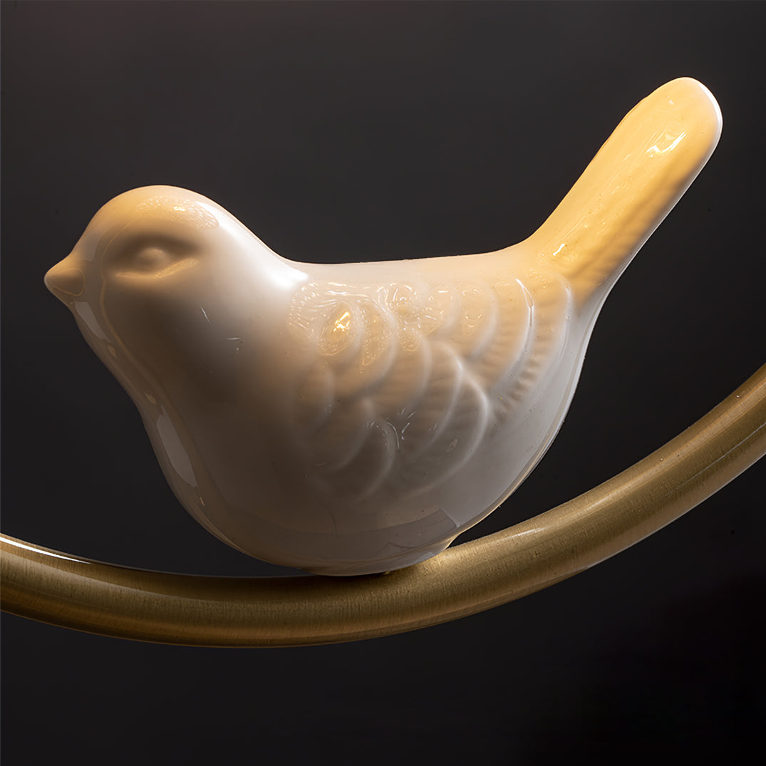 Perch | Ceramic Bird Semi Flush Mount Ceiling Light, Glass Hallway Light Fixture in Brass or Black