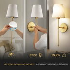 Stockholm | Set of 2 Rechargeable Wall Sconces, Peel and Stick Bedroom Lights