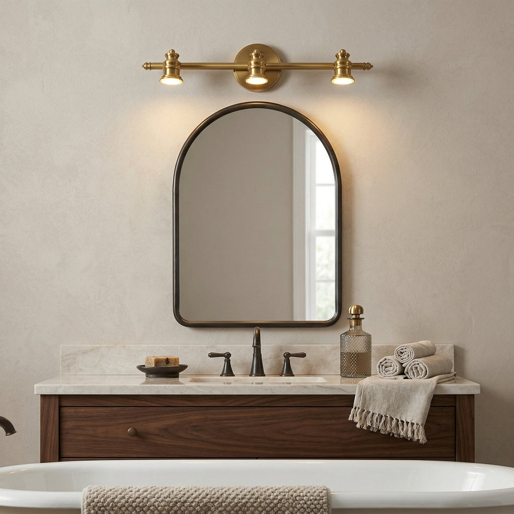 Beaumont | Brass Spotlight Vanity Light Bar, Adjustable Wall Light