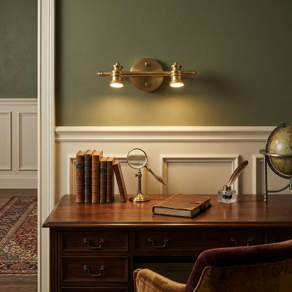 Beaumont | Brass Spotlight Vanity Light Bar, Adjustable Wall Light