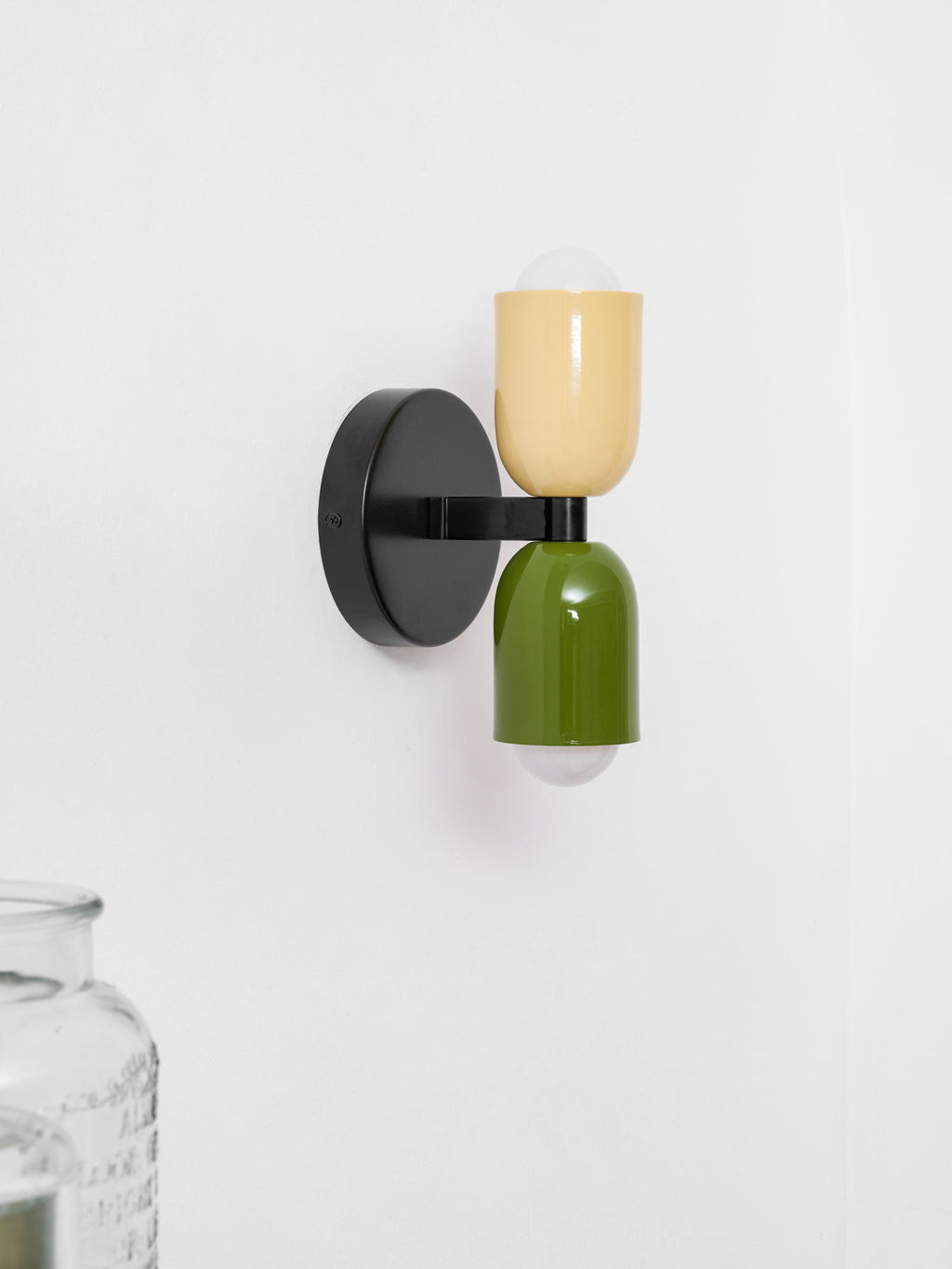 Duet | Two Tone Wall Lamp, Colorful Up Down Wall Sconce, Mid Century Modern Bedside Wall Light