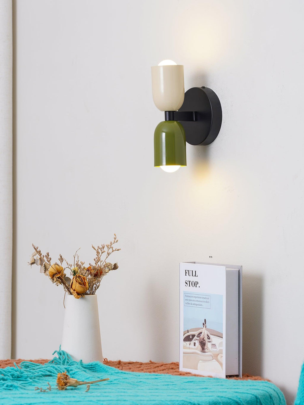 Duet | Two Tone Wall Lamp, Colorful Up Down Wall Sconce, Mid Century Modern Bedside Wall Light