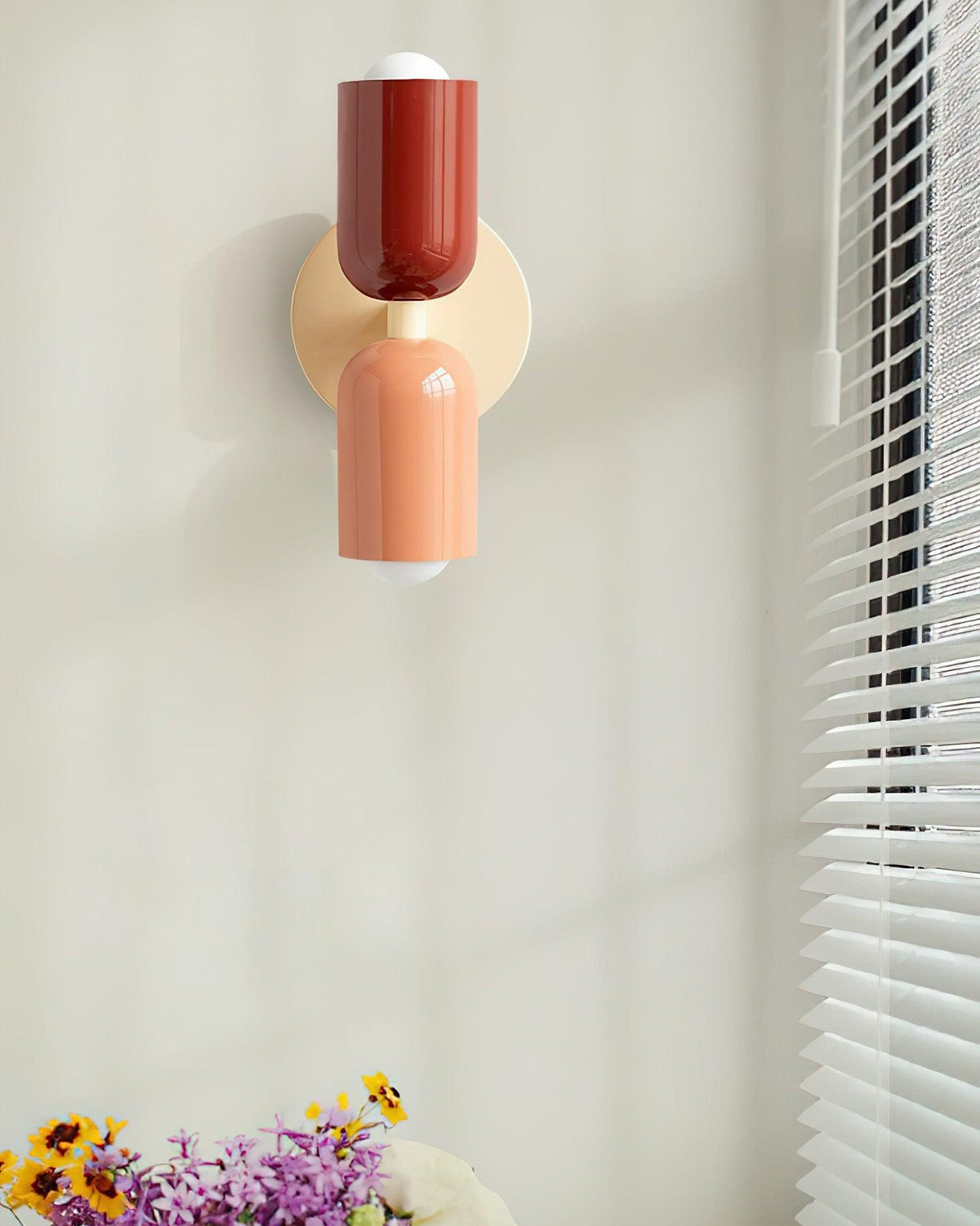 Duet | Two Tone Wall Lamp, Colorful Up Down Wall Sconce, Mid Century Modern Bedside Wall Light