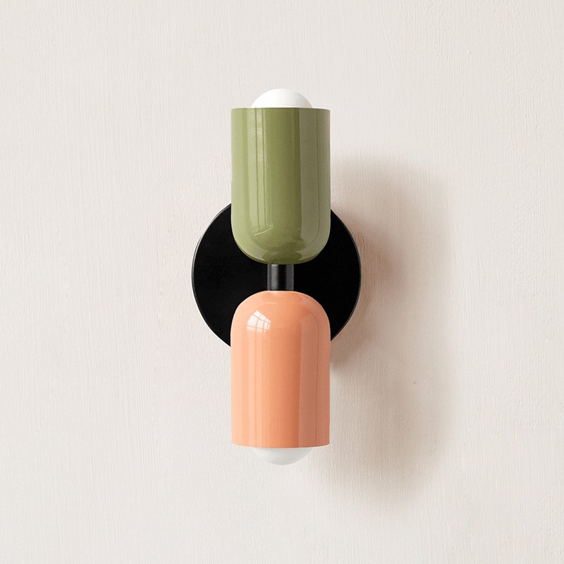 Duet | Two Tone Wall Lamp, Colorful Up Down Wall Sconce, Mid Century Modern Bedside Wall Light
