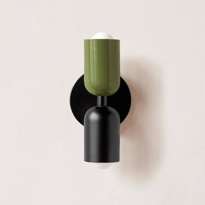 Duet | Two Tone Wall Lamp, Colorful Up Down Wall Sconce, Mid Century Modern Bedside Wall Light