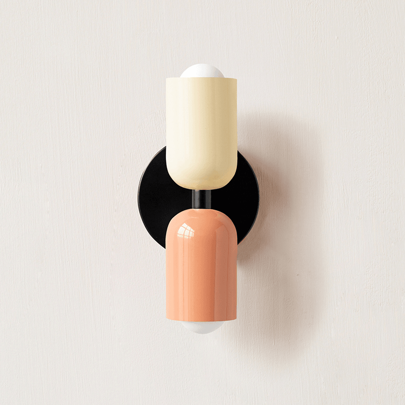 Duet | Two Tone Wall Lamp, Colorful Up Down Wall Sconce, Mid Century Modern Bedside Wall Light