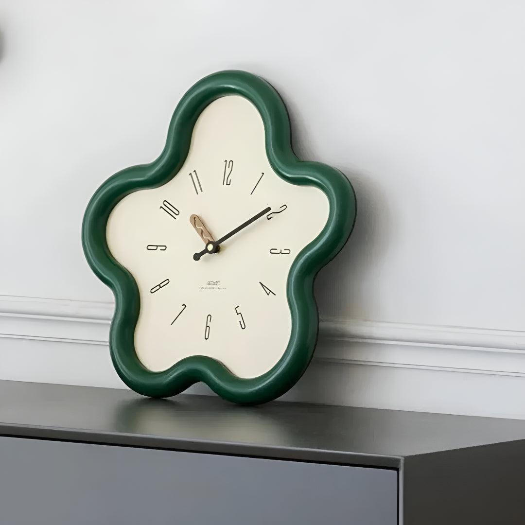 Blossom | Flower Wall Clock with Pendulum, Silent Decorative Clock, Cute Floral Clock for Bedroom