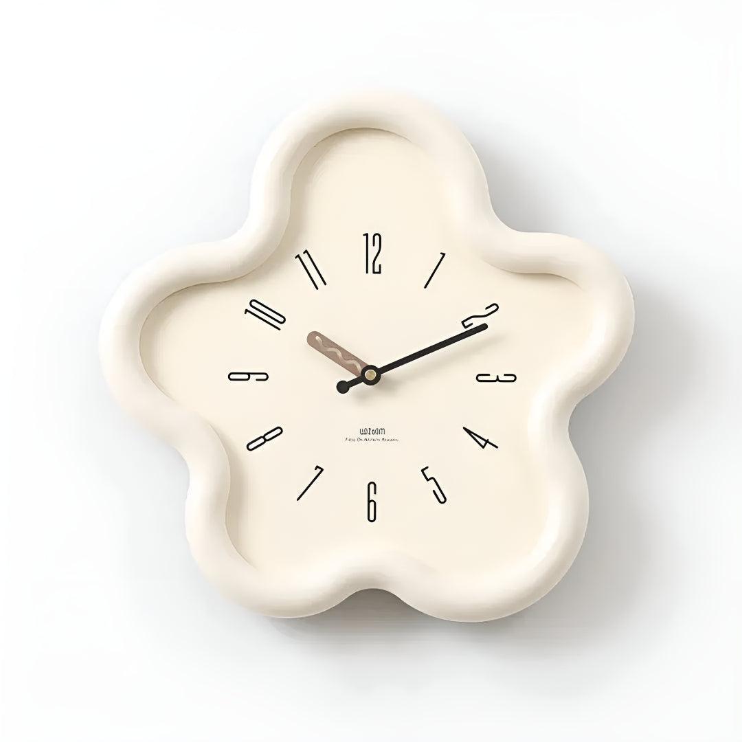 Blossom | Flower Wall Clock with Pendulum, Silent Decorative Clock, Cute Floral Clock for Bedroom