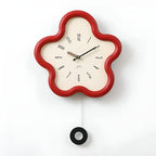 Blossom | Flower Wall Clock with Pendulum, Silent Decorative Clock, Cute Floral Clock for Bedroom
