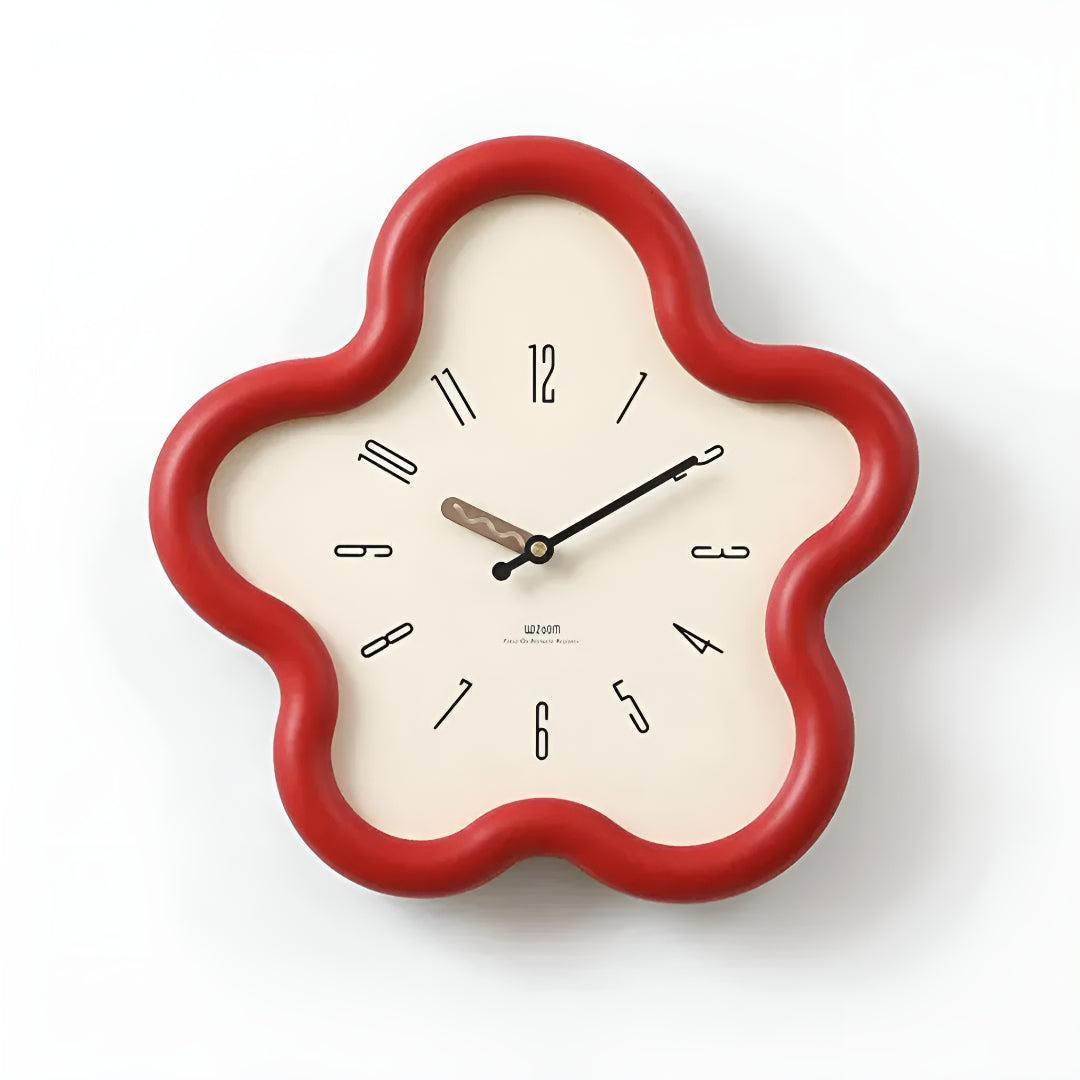 Blossom | Flower Wall Clock with Pendulum, Silent Decorative Clock, Cute Floral Clock for Bedroom