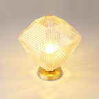 Diamond Cut | Art Deco Brass Ceiling Light, Faceted Glass Semi Flush Mount for Hallway and Bedroom