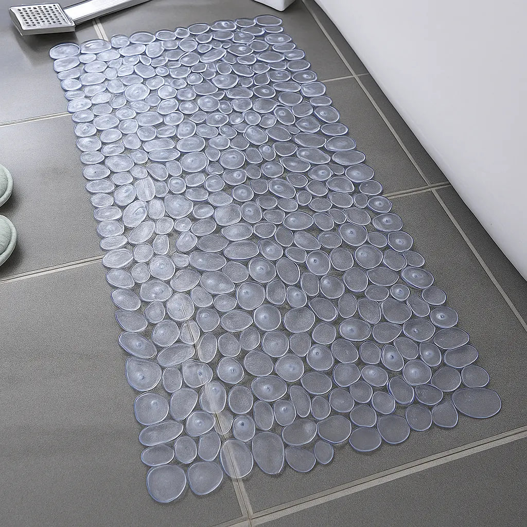 Pebble | Non Slip Stone Bath Mat, Suction Cup River Rock Shower Mat