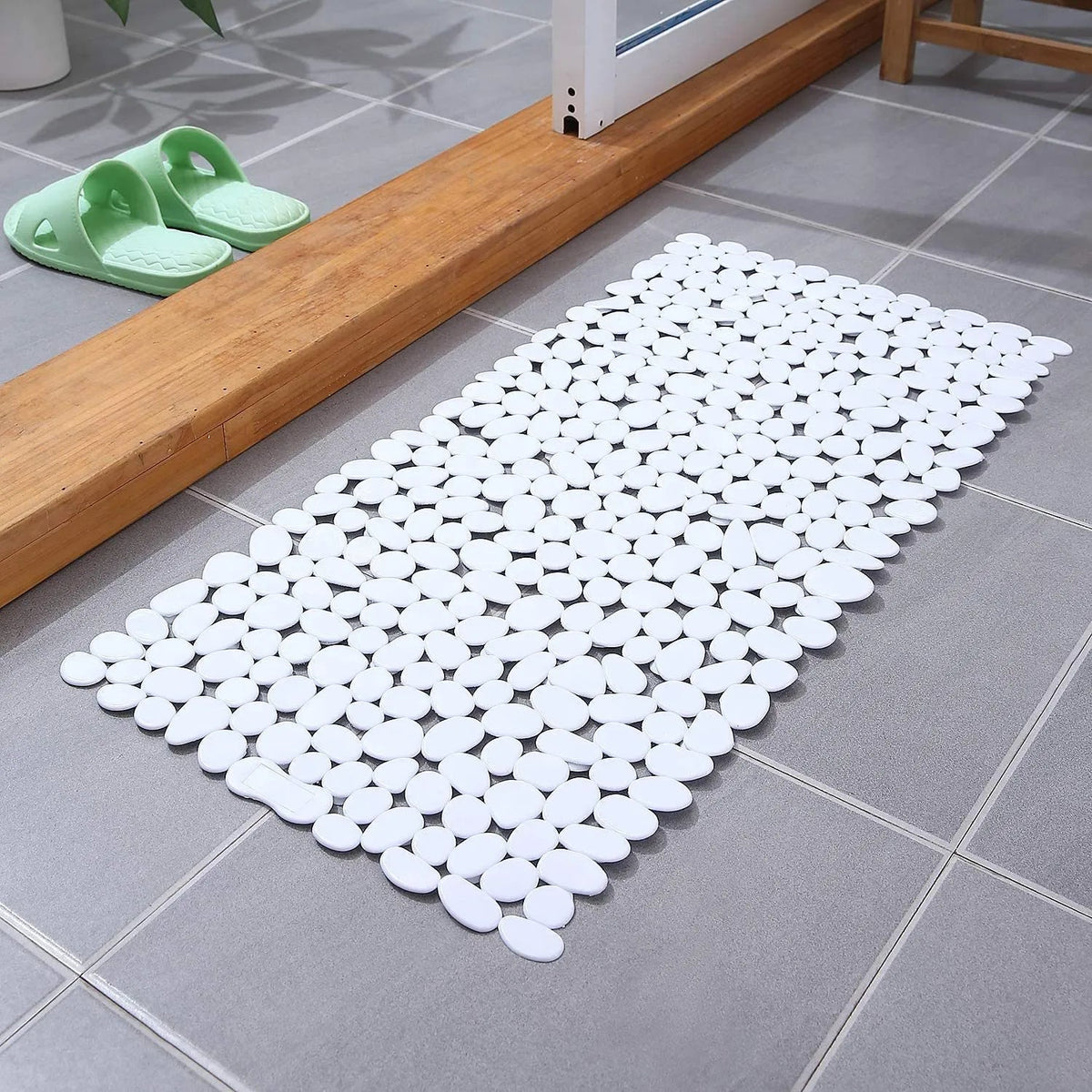 Pebble | Non Slip Stone Bath Mat, Suction Cup River Rock Shower Mat