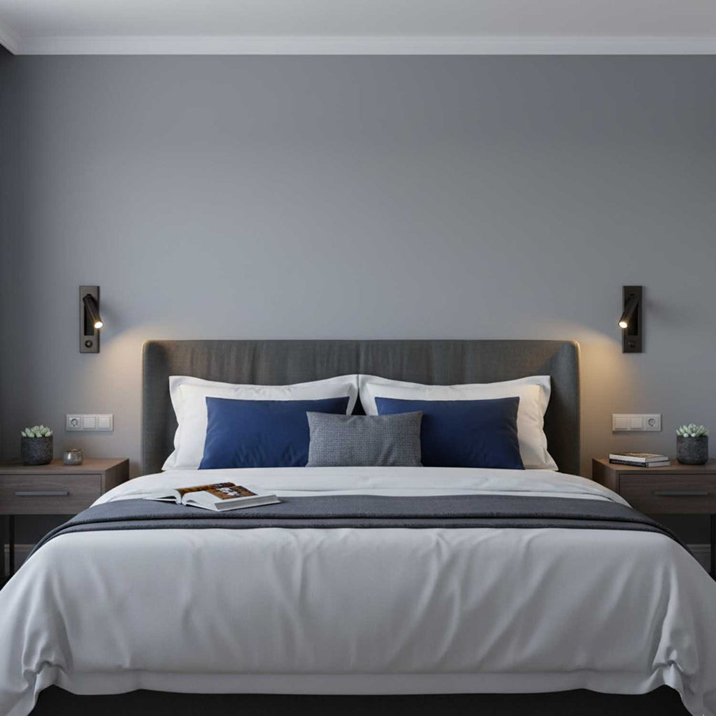 Fold | Recessed Bedside Wall Light, Flush Mount LED Reading Lamp, Adjustable Hotel Style Headboard Sconce