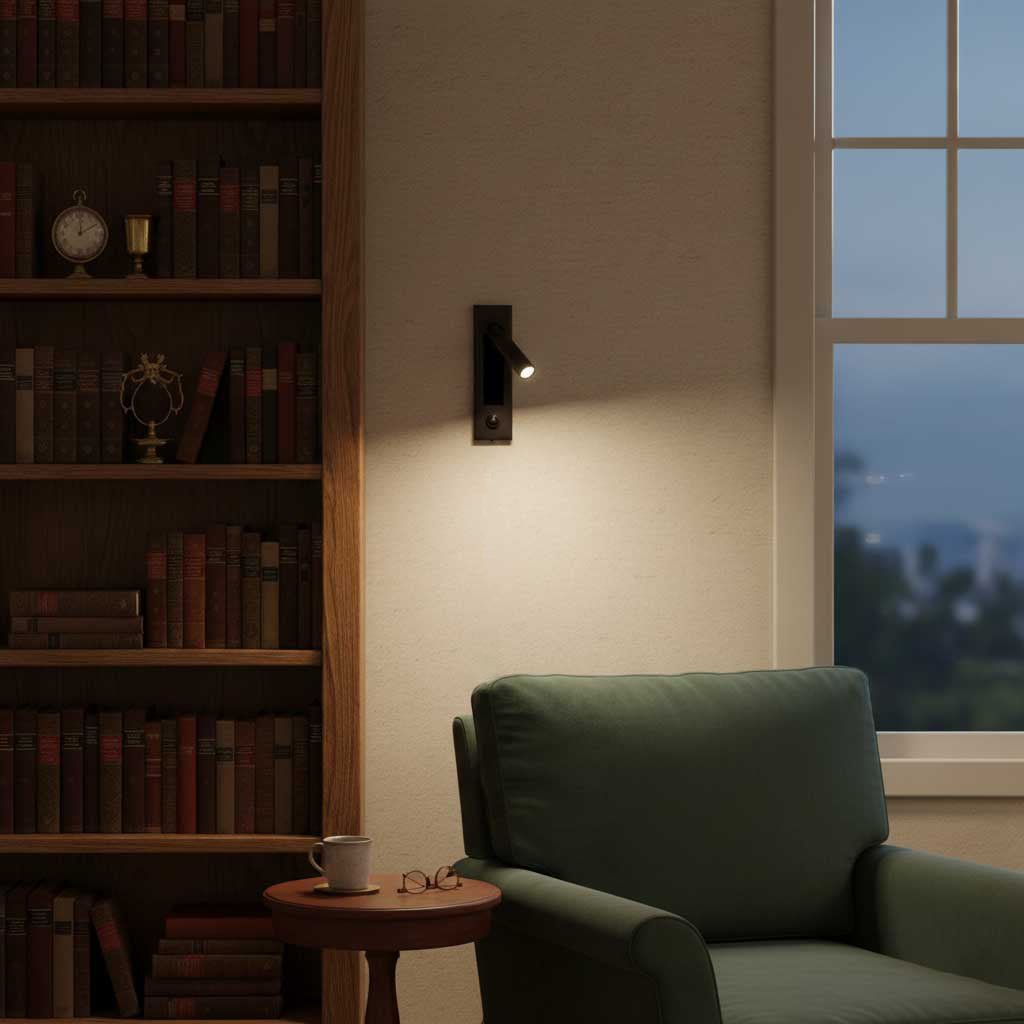 Fold | Recessed Bedside Wall Light, Flush Mount LED Reading Lamp, Adjustable Hotel Style Headboard Sconce