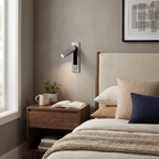 Fold | Recessed Bedside Wall Light, Flush Mount LED Reading Lamp, Adjustable Hotel Style Headboard Sconce