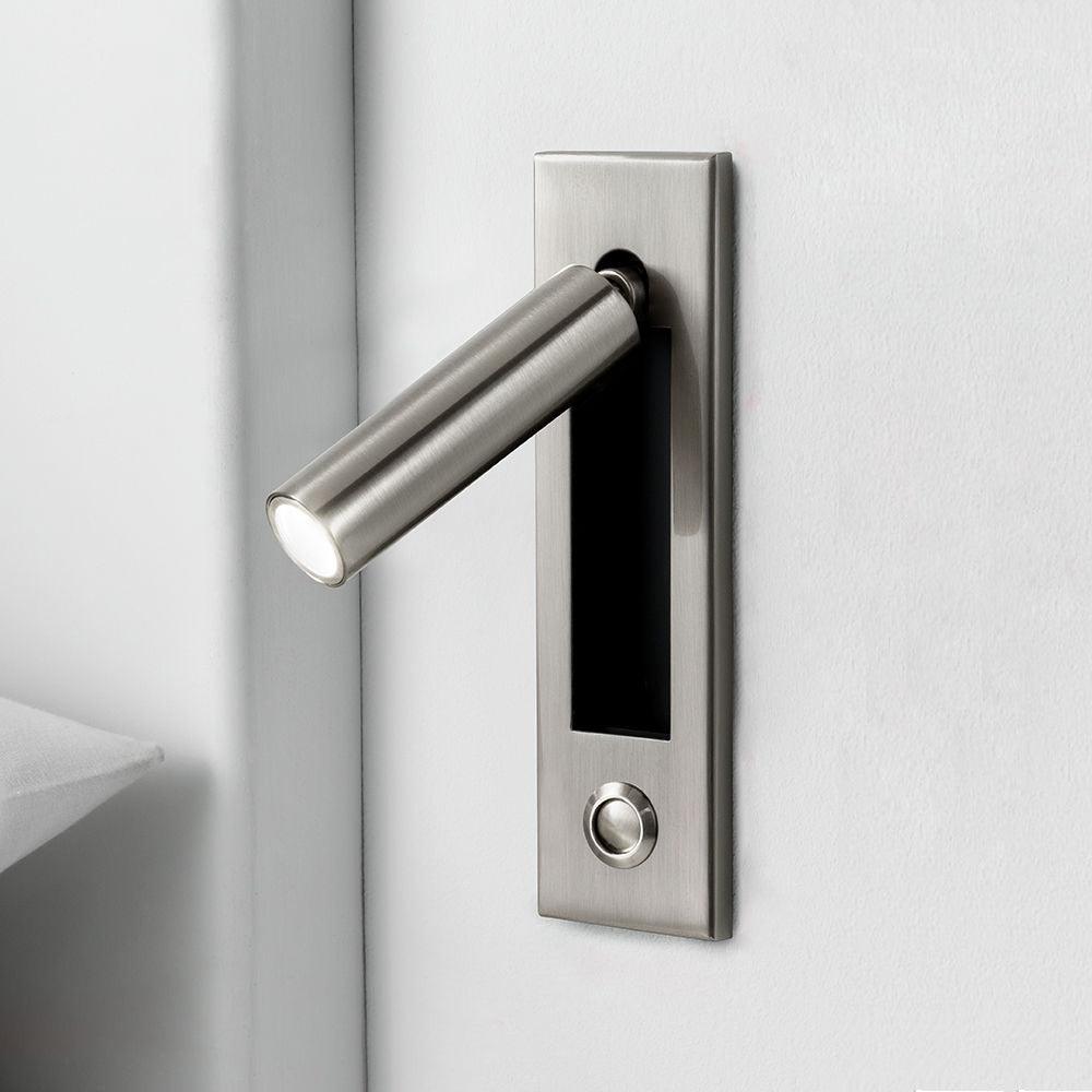 Fold | Recessed Bedside Wall Light, Flush Mount LED Reading Lamp, Adjustable Hotel Style Headboard Sconce