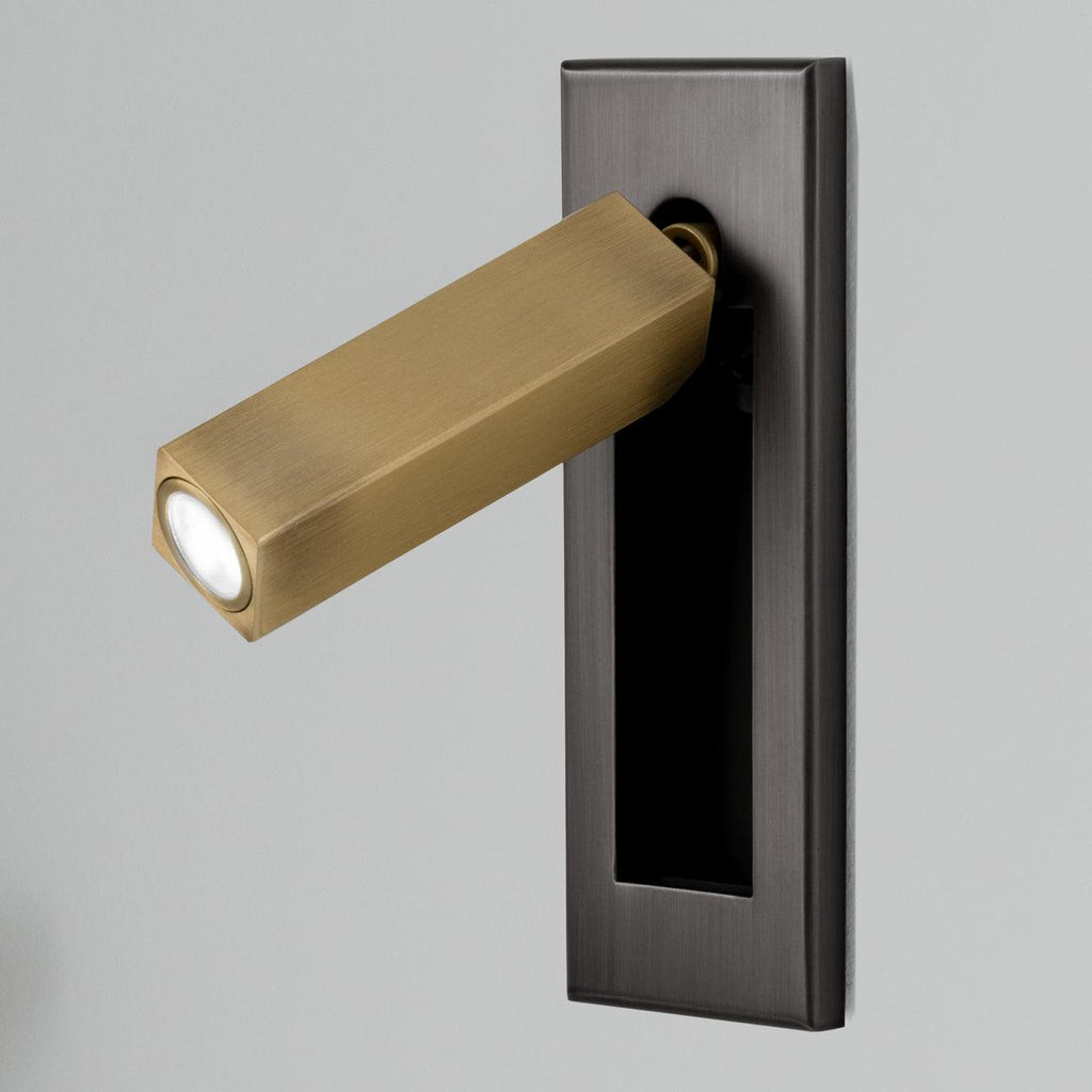 Fold | Recessed Bedside Wall Light, Flush Mount LED Reading Lamp, Adjustable Hotel Style Headboard Sconce