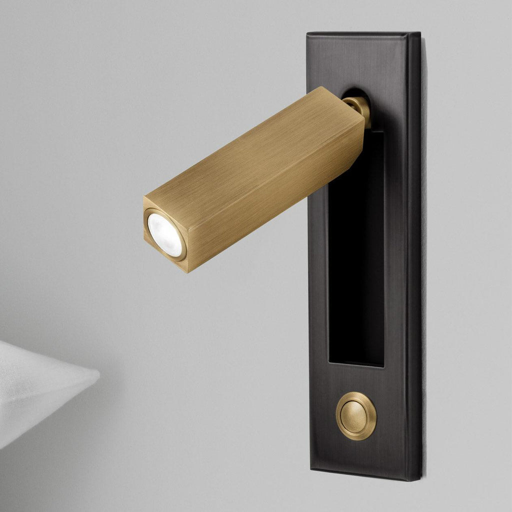 Fold | Recessed Bedside Wall Light, Flush Mount LED Reading Lamp, Adjustable Hotel Style Headboard Sconce