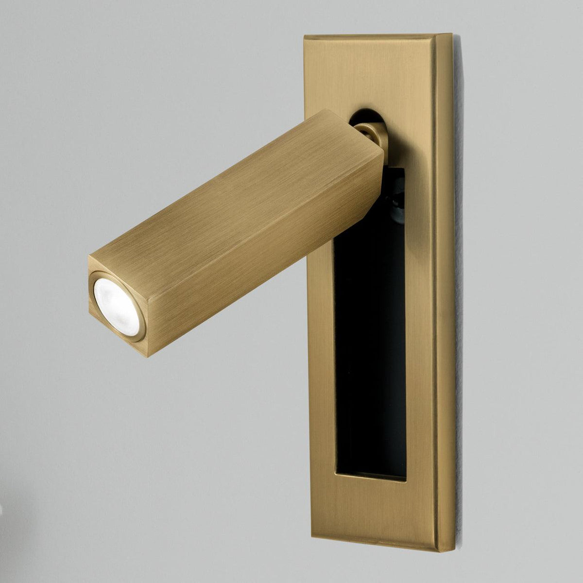 Fold | Recessed Bedside Wall Light, Flush Mount LED Reading Lamp, Adjustable Hotel Style Headboard Sconce