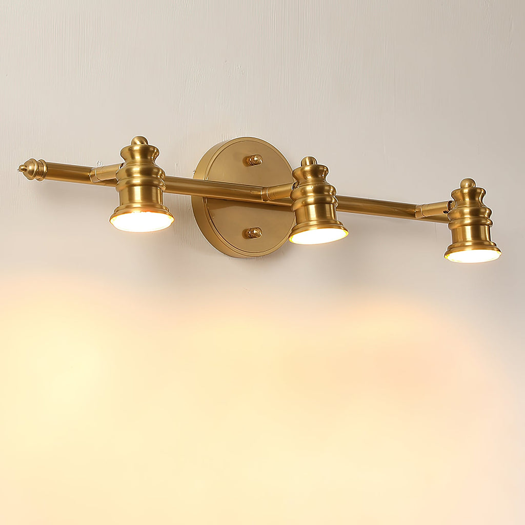 Beaumont | Brass Spotlight Vanity Light Bar, Adjustable Wall Light