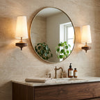Tamsin | Walnut Wall Sconce, Fabric Shade Bedside Wall Lamp