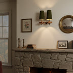Tamsin | Walnut Wall Sconce, Fabric Shade Bedside Wall Lamp
