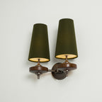 Tamsin | Walnut Wall Sconce, Fabric Shade Bedside Wall Lamp
