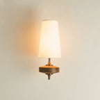 Tamsin | Walnut Wall Sconce, Fabric Shade Bedside Wall Lamp