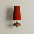 Tamsin | Walnut Wall Sconce, Fabric Shade Bedside Wall Lamp