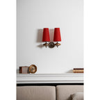 Tamsin | Walnut Wall Sconce, Fabric Shade Bedside Wall Lamp