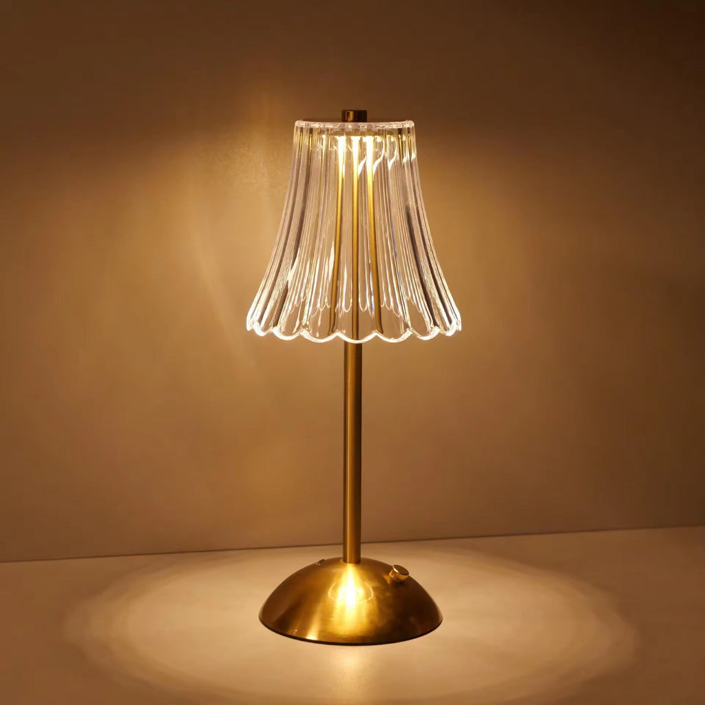 Vienna | Cordless Crystal Table Lamp, Gold Bedside and Dining Lamp