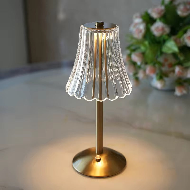 Vienna | Cordless Crystal Table Lamp, Gold Bedside and Dining Lamp