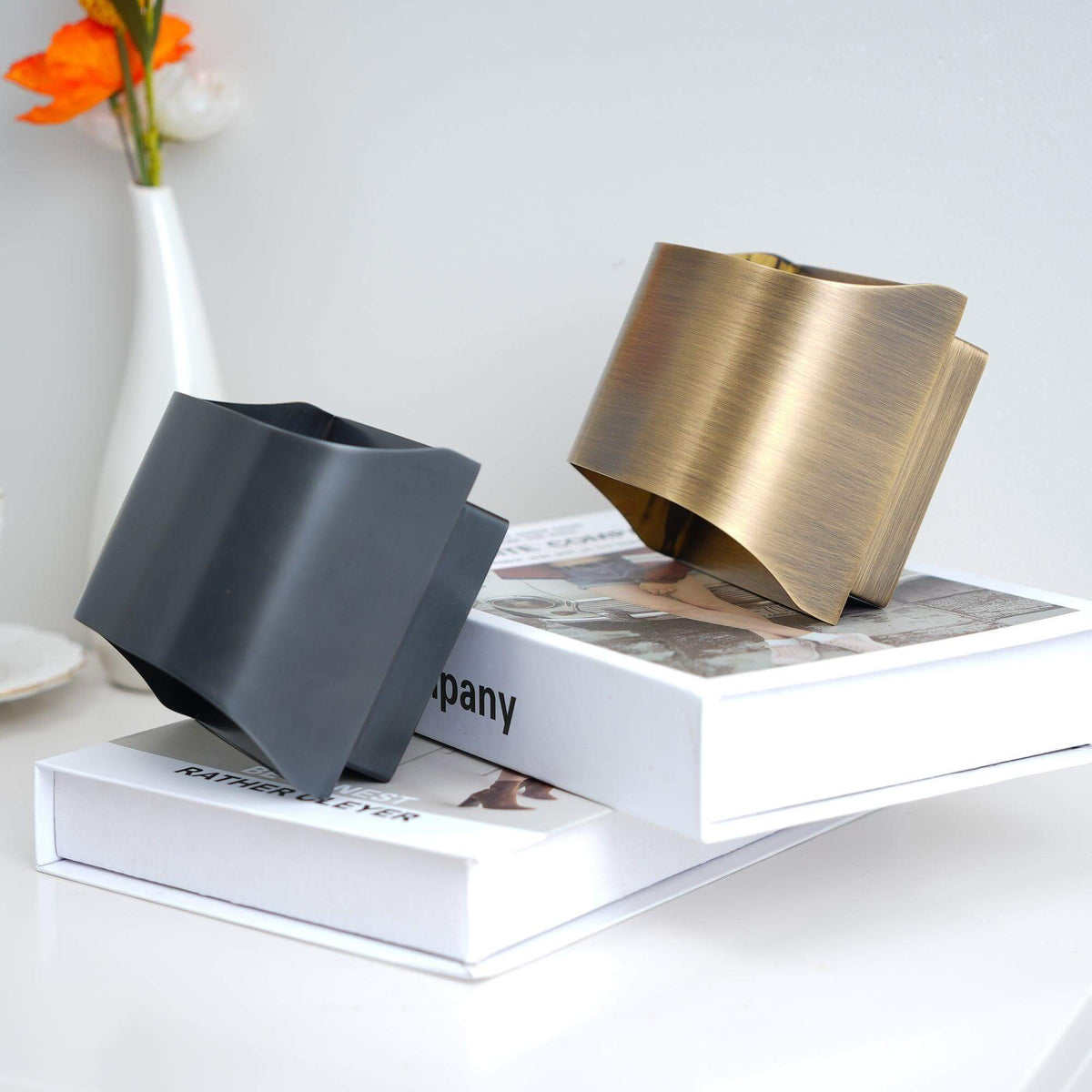 Sheen | Brass Wall Sconce, Mid Century Folded Wall Lamp, Single or Set of 2